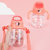 希乐儿童水杯tritan宝宝可爱塑料吸管杯男女小学生杯子家用便携手柄款370ml(红色）第4张高清大图