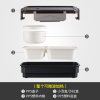 琪加4分格防漏保温饭盒可注水加热日式韩式长方形餐盘 便当盒 棕色【含餐具保温袋】