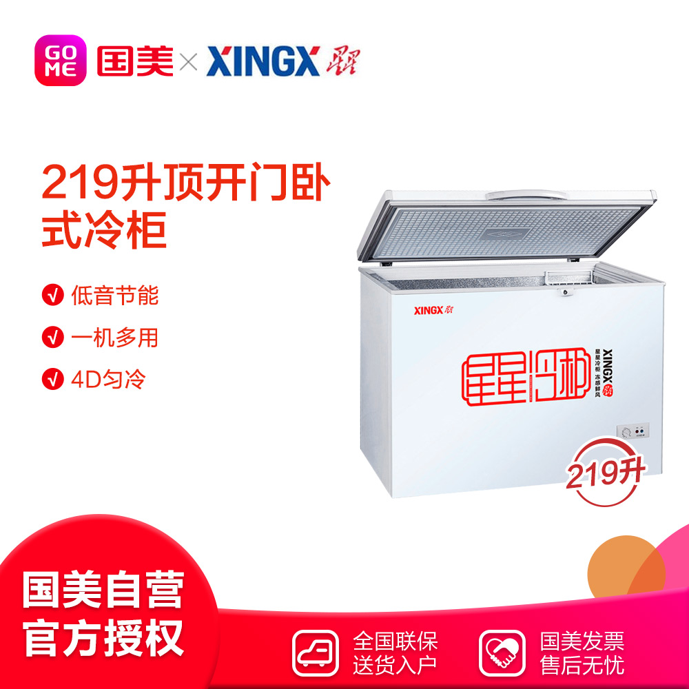 星星(XINGX) BD/BC-219E 219L 卧式冷柜 商用冷柜 低音节能 白