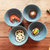 萌可陶瓷时尚日式餐具海浪花纹米饭碗4.5英寸4只碗具套装家用第2张高清大图