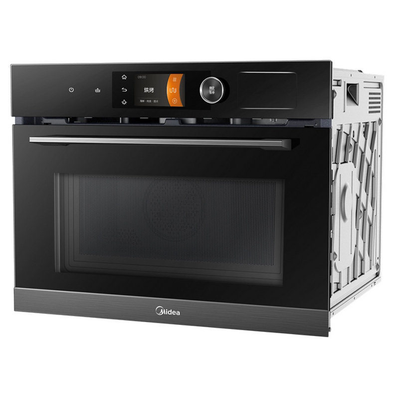 美的midea嵌入式微波蒸汽烤箱bg50f5w多维立体烤营养速热星耀灰