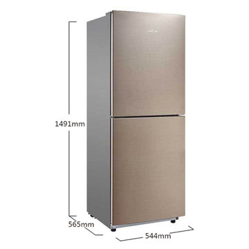 美的(Midea) BCD-166WM 166升 风冷无霜 电脑控温 母婴小冰箱 双系统双门电冰箱 感温探头 爵士棕