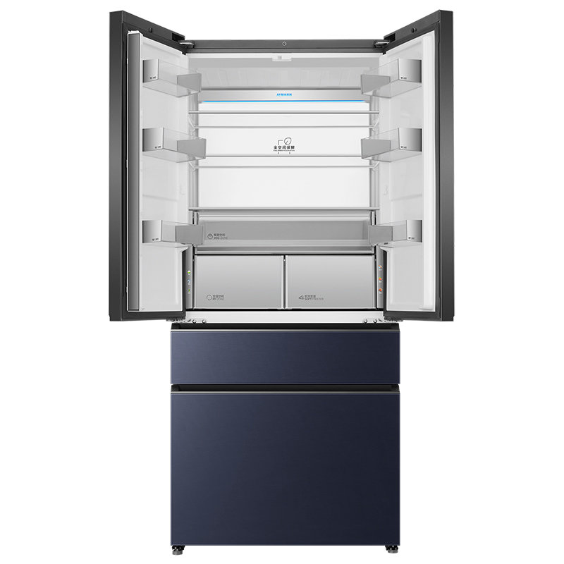 海尔冰箱bcd-606wghfd24btu1晶釉蓝斯卡帛