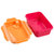 甜厨（TenCook） 940ml彩色系列抽真空保鲜盒 饭盒便当盒 微波炉冰箱可用 橙黄+桃红 无分隔 TCVSB01105第2张高清大图