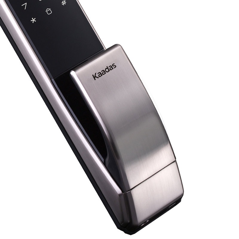 凯迪仕kaadask7智能指纹锁拉丝银推拉式家用防盗门锁