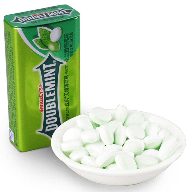 国美自营绿箭无糖薄荷糖留兰香薄荷味50粒铁罐装34g