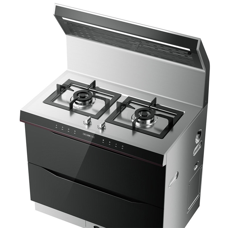 火星人jjztq3bx家用钢化玻璃台面消毒侧吸下排烟集成灶