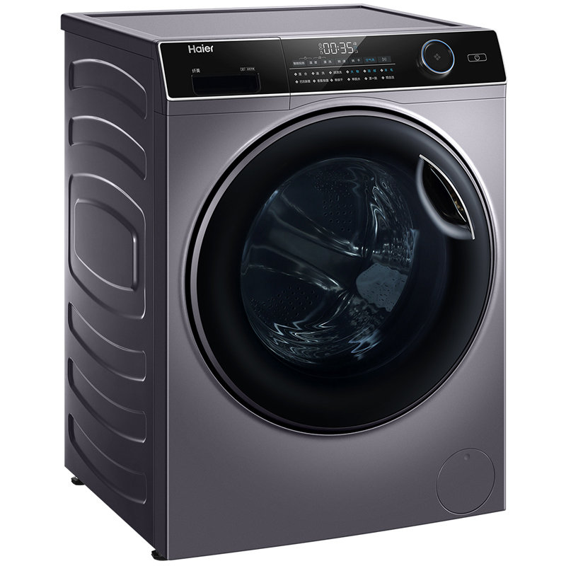 海尔haier10kg纤美全自动超薄滚筒洗衣机一级变频双喷淋巴氏chu菌洗烘