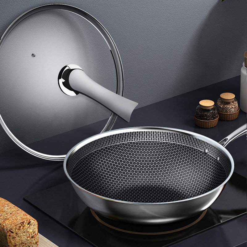 康巴赫经典新升级少油烟不粘锅炒锅304不锈钢炒锅电磁炉锅具康巴赫32