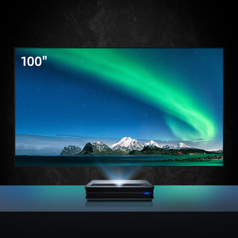 中科极光100英寸4k超高清超短焦三色激光电视安卓智能语音无线投屏高
