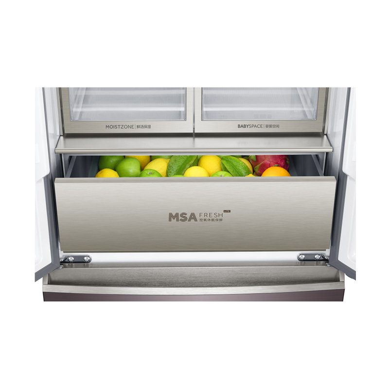 卡萨帝casarte500立升法式四门冰箱健康管家bcd500wdctu1极光紫