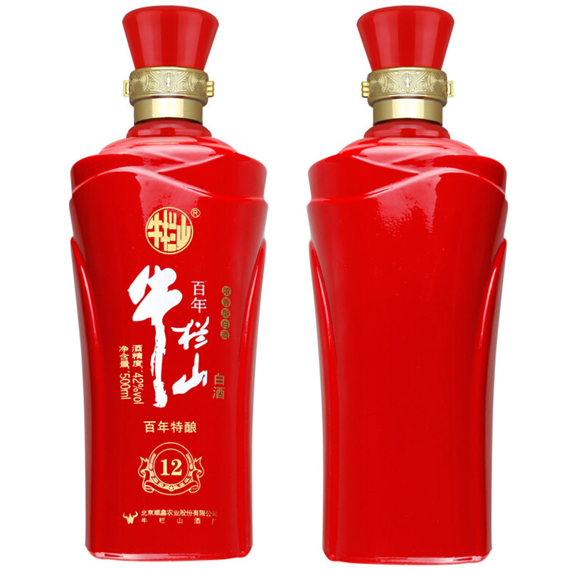 国美自营牛栏山42度百年特酿12年浓香型白酒500ml16