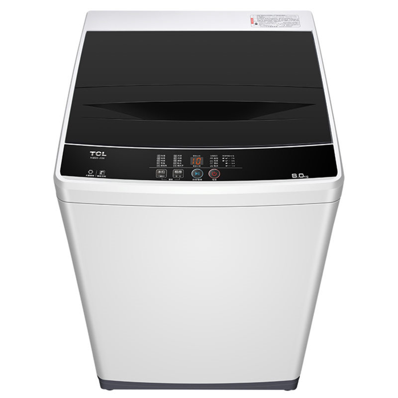 tcl8公斤波轮洗衣机全自动金属机身四重智控宝石黑xqb80j100