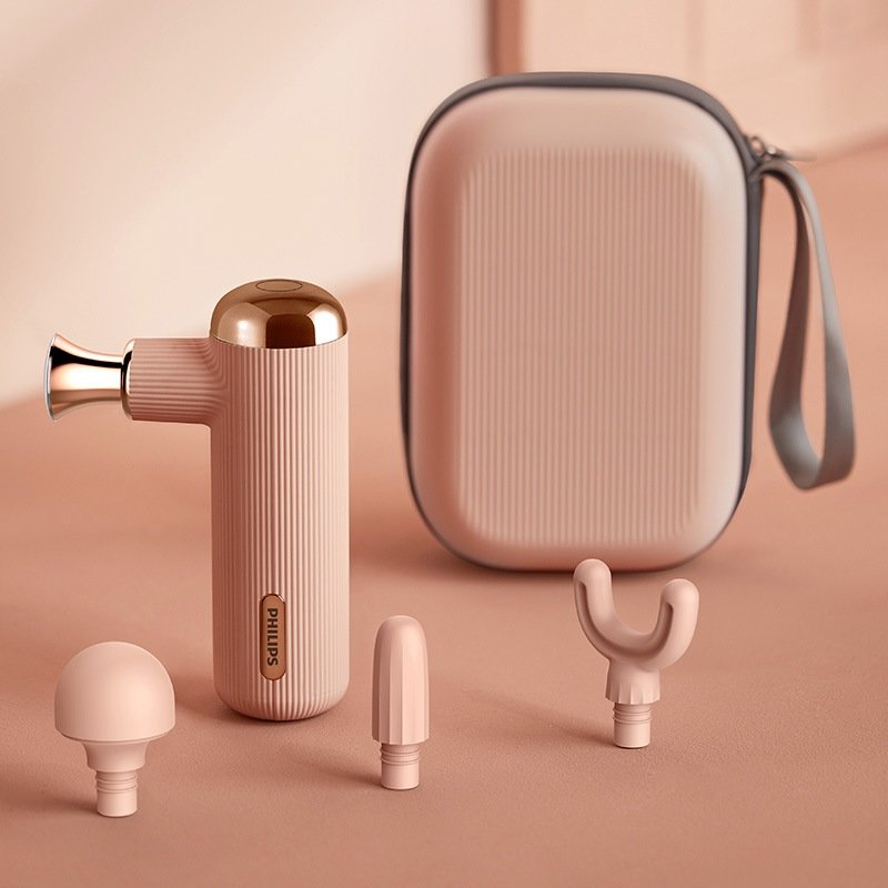 仪器迷你肌膜mini颈膜抢健身全身放电动女生按摩枪粉色筋膜枪3101g