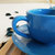 萌可陶瓷纯色美式咖啡杯圆形蓝色杯碟2套第7张高清大图