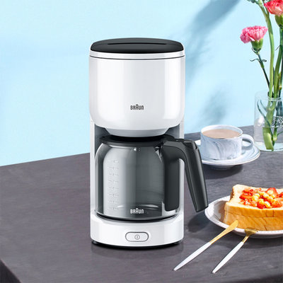 博朗 BRAUN KF3120滴滤式咖啡机 全自动咖啡机 咖啡壶 家用 商用 煮茶 煮咖啡 白色
