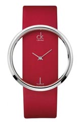 卡文克莱 CK女士手表 GLAM系列白盘白色皮带镂空时尚石英手表K9423101(红色)